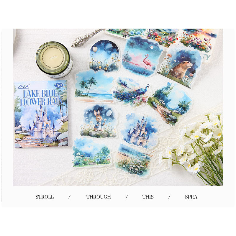 HHXZ604|G-2| - sticker package Flower Sea Boat Series Landscape Landscaping Special Oil and Paper Cut Film Handbook Material