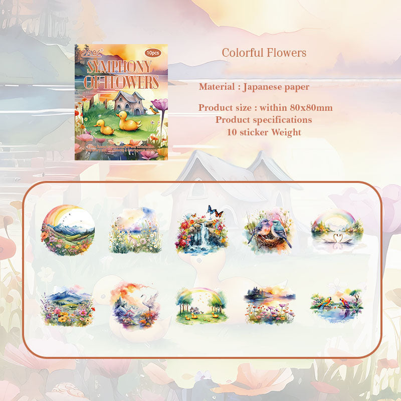 HHXZ606|G-2| - sticker package Flower Sea Boat Series Landscape Landscaping Special Oil and Paper Cut Film Handbook Material