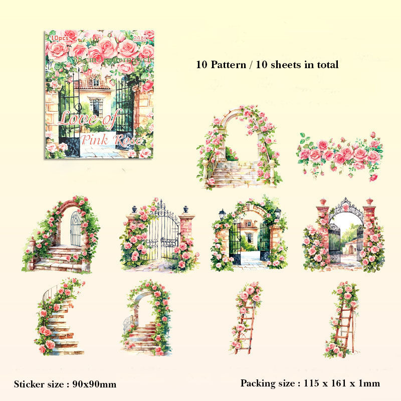 HYMY603|G-2| - stickers garden dream series retro and paper handbook material stickers DIY creative stickers