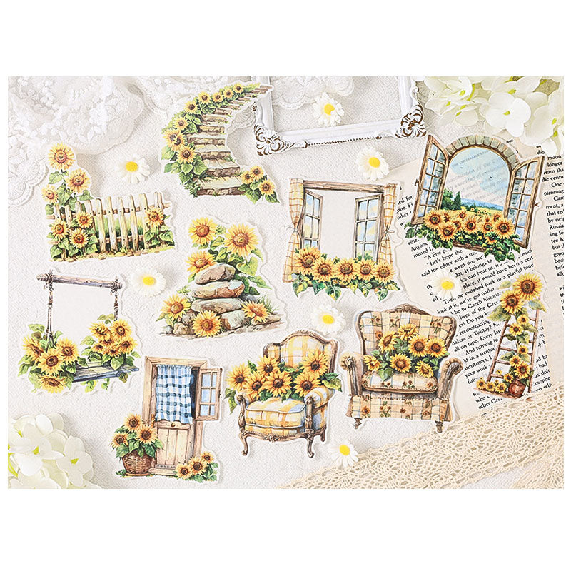 HYMY603|G-2| - stickers garden dream series retro and paper handbook material stickers DIY creative stickers
