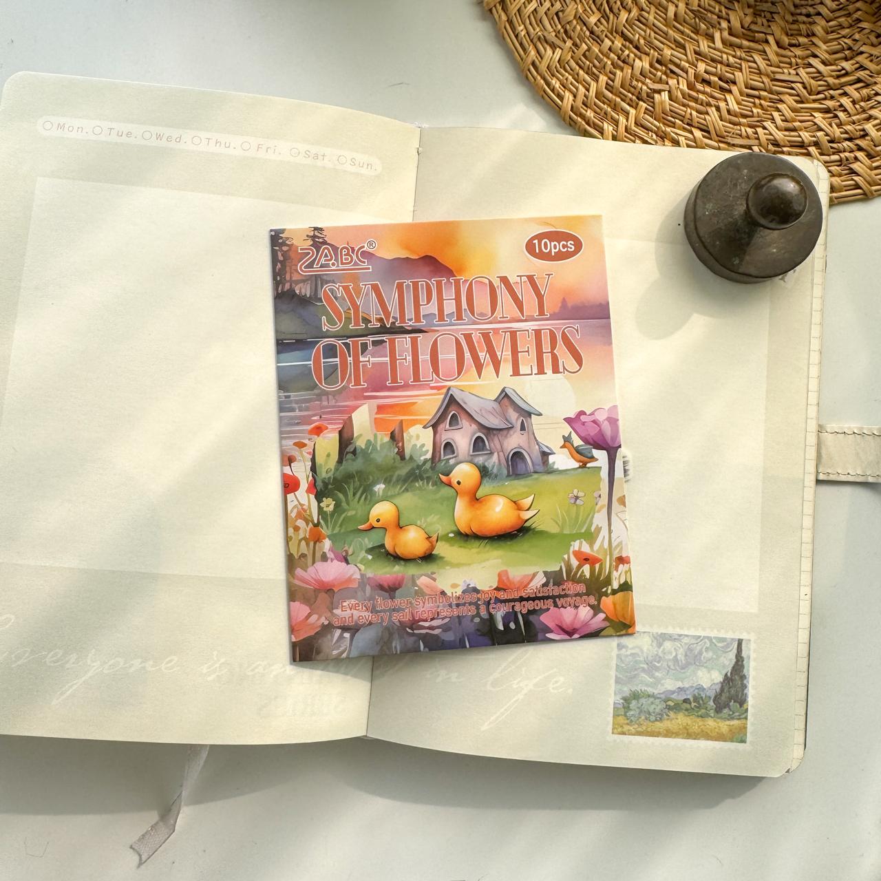 HHXZ606|G-2| - sticker package Flower Sea Boat Series Landscape Landscaping Special Oil and Paper Cut Film Handbook Material