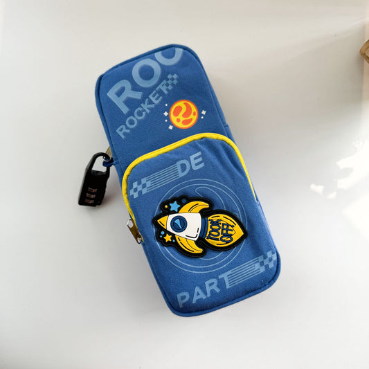 Fabric Pencil Bag with Lock | 9X4 in