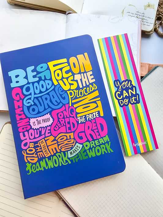 A5 Notebook Journal | Diary with Bookmark 80 gsm Premium Quality Paper | Ruled | Hard Cover | Natural Shade Pages