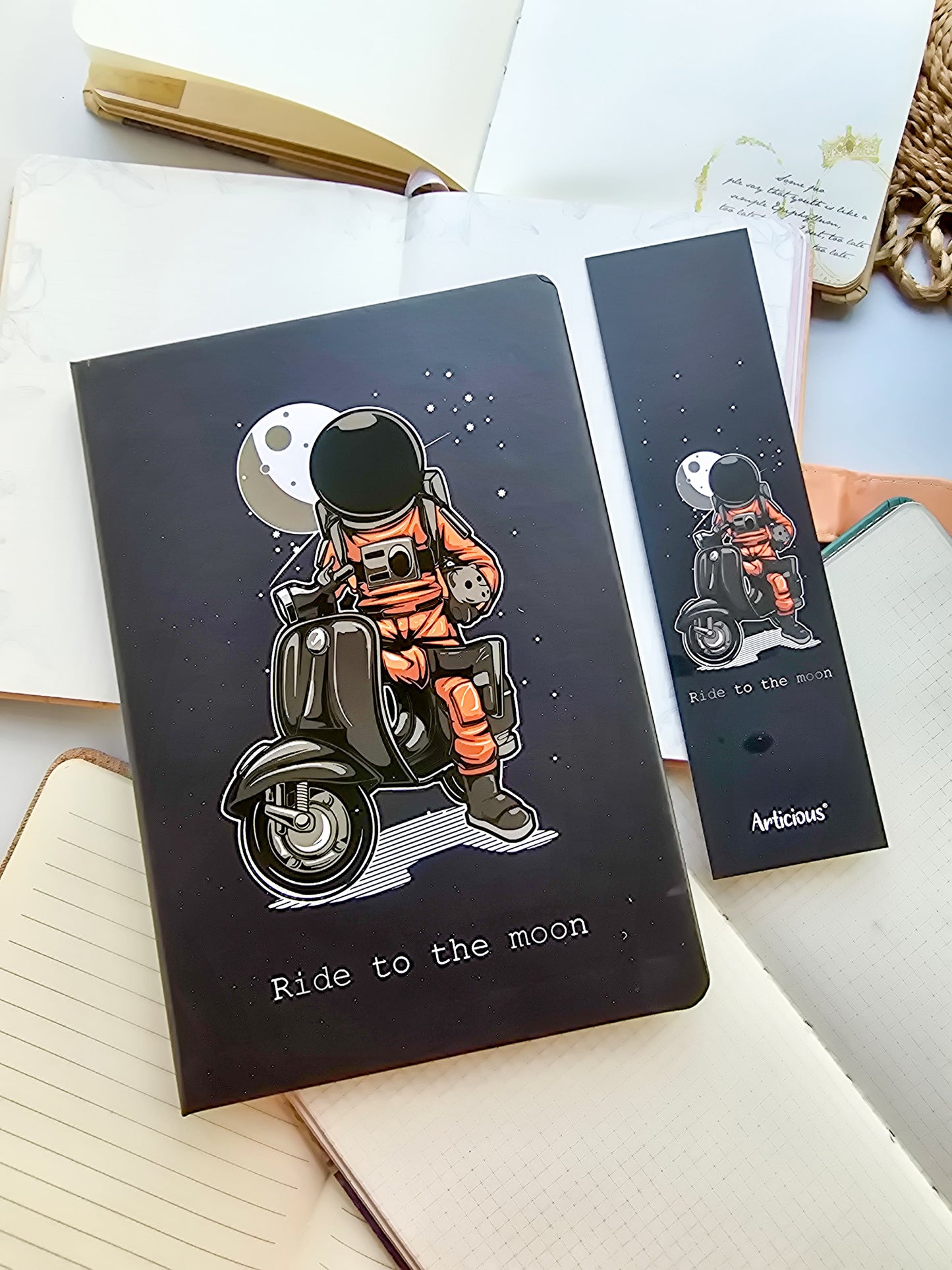 A5 Notebook Journal | Diary with Bookmark 80 gsm Premium Quality Paper | Ruled | Hard Cover | Natural Shade Pages
