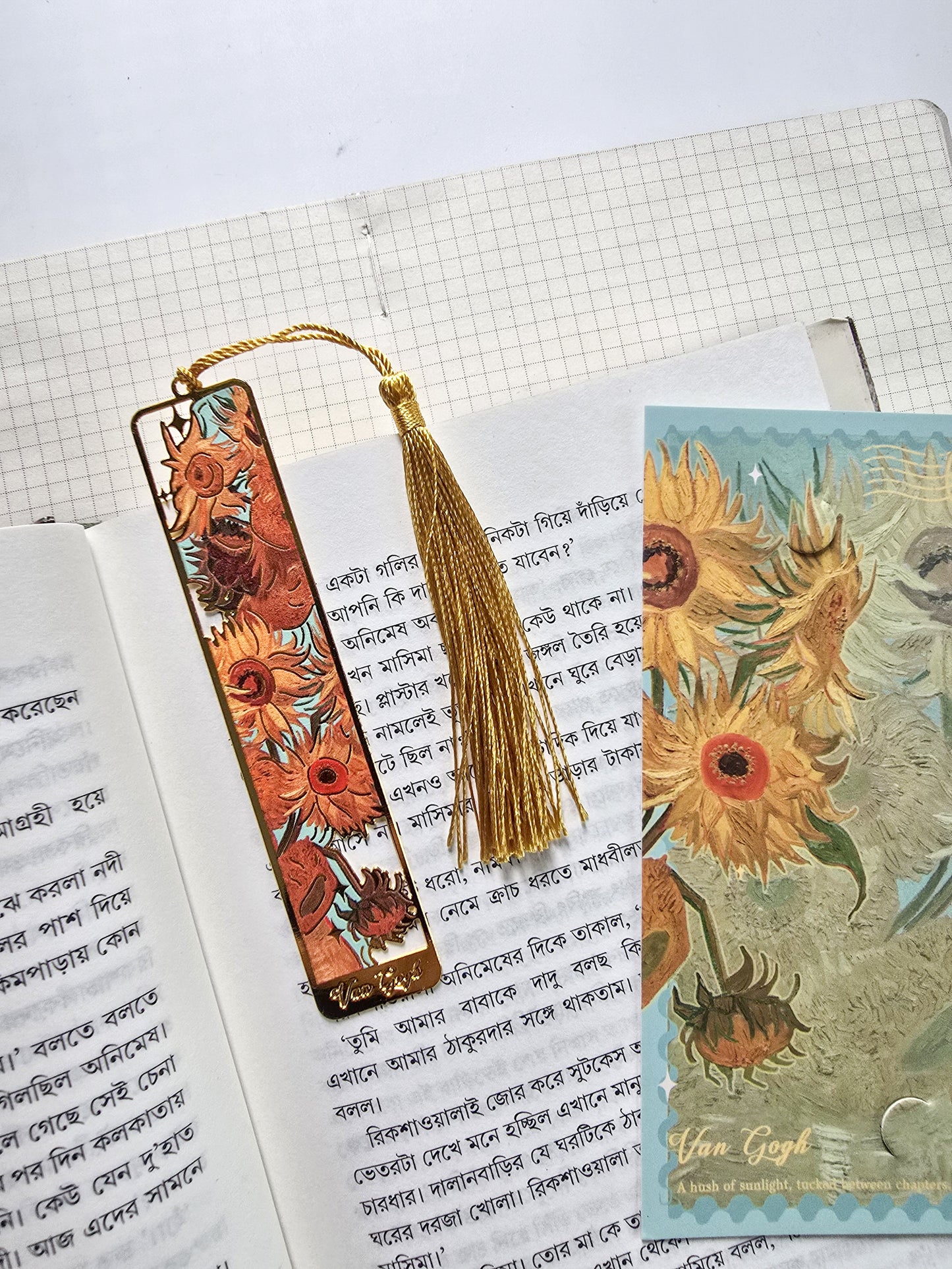 Sunflower | Bookmark | Van Gogh Inspired | Premium Glossy Finish | Durable Artistic Bookmark | 22*108