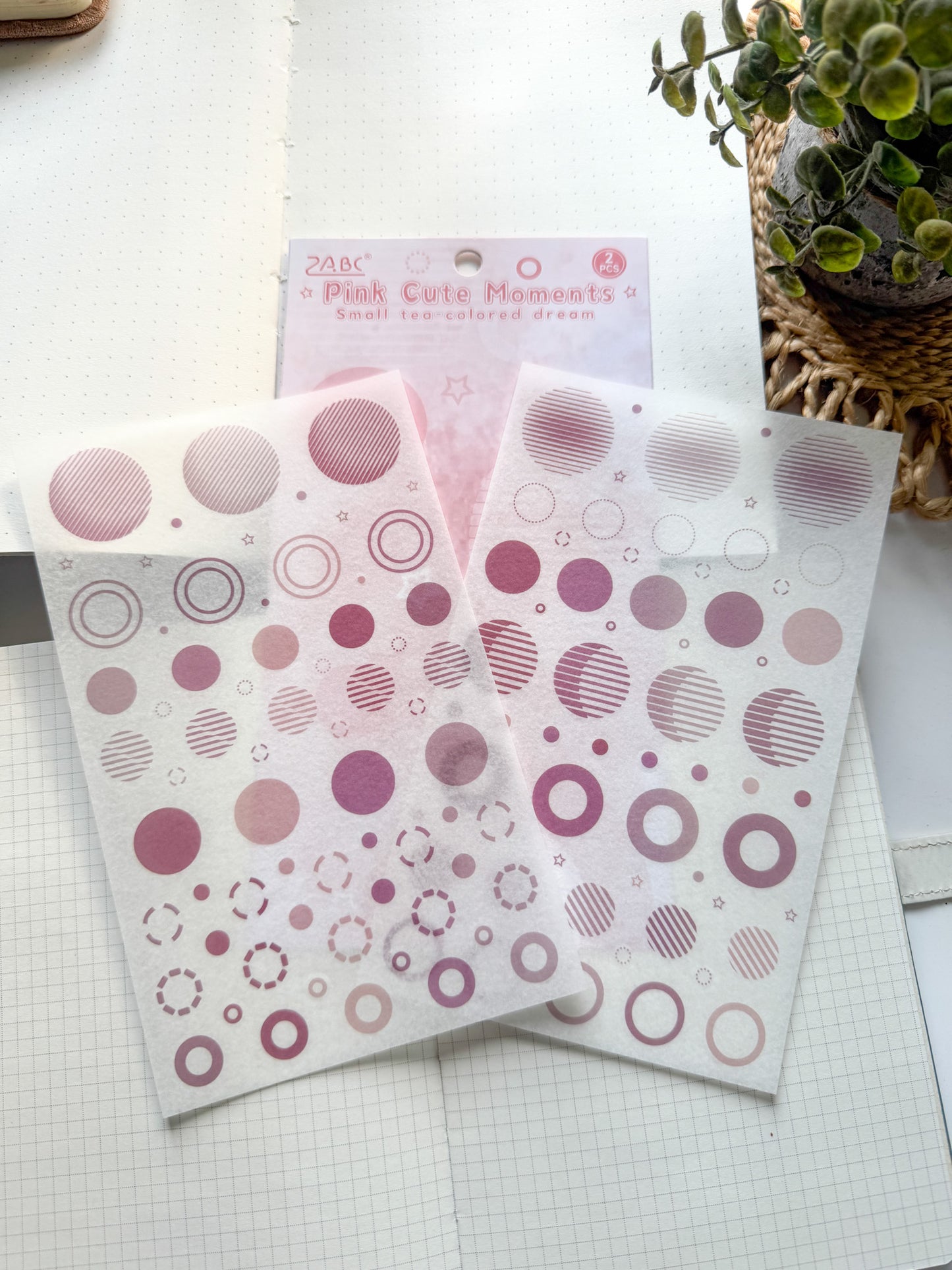 MDYQ604 - Translucent Round Dot stickers | 2 Sheets