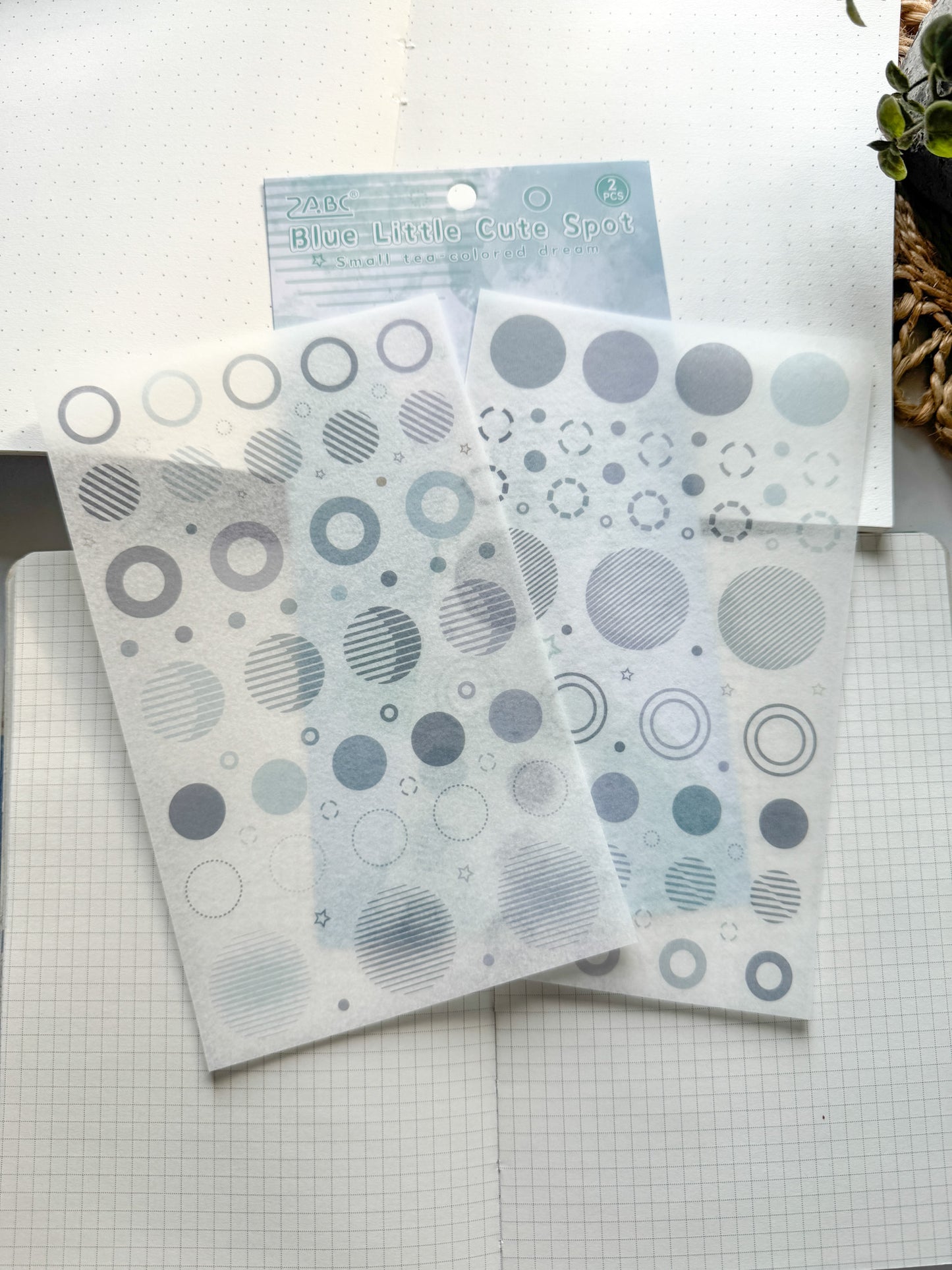 MDYQ606 - Translucent Round Dot stickers | 2 Sheets