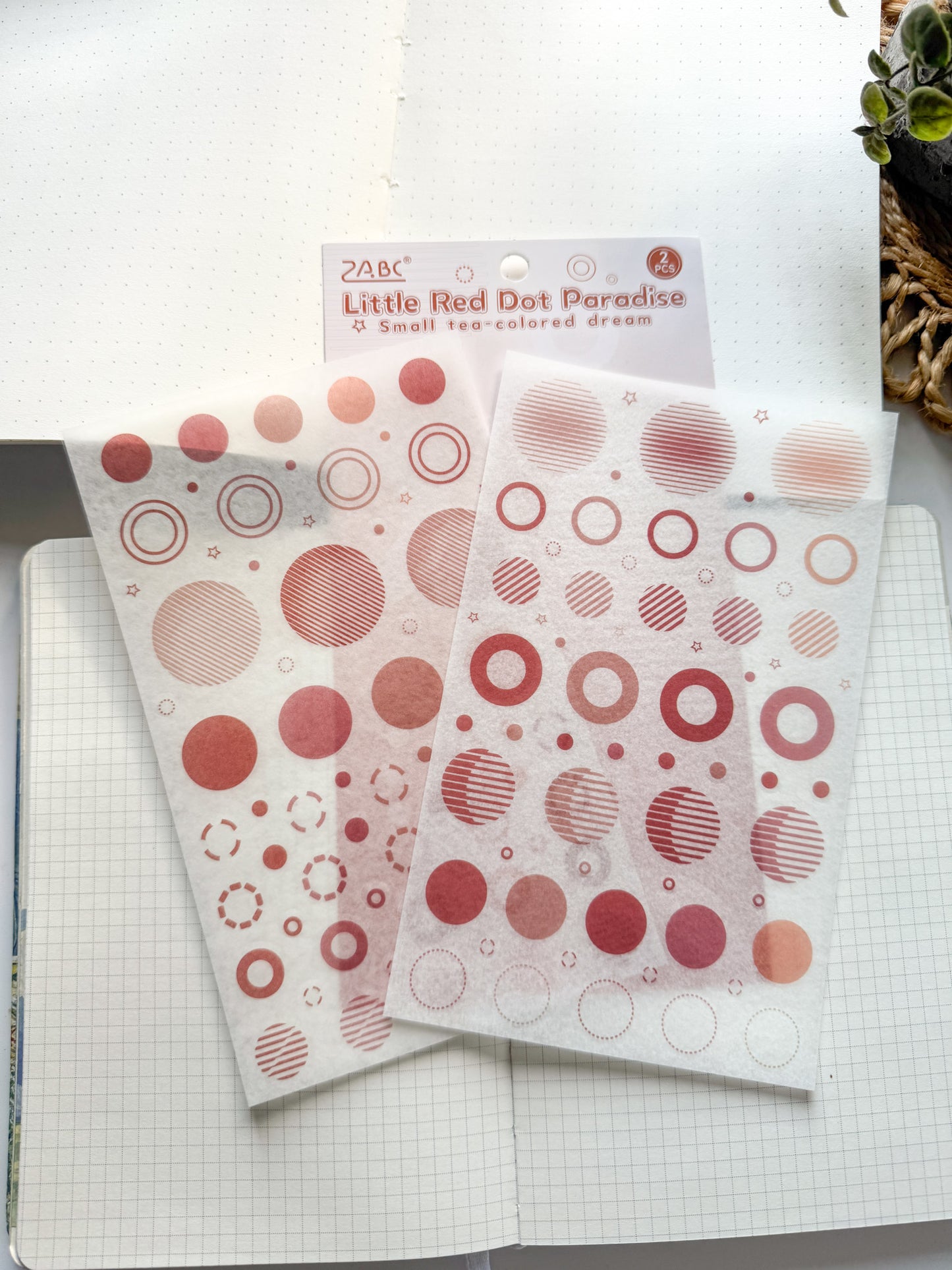 MDYQ602 - Translucent Round Dot stickers | 2 Sheets