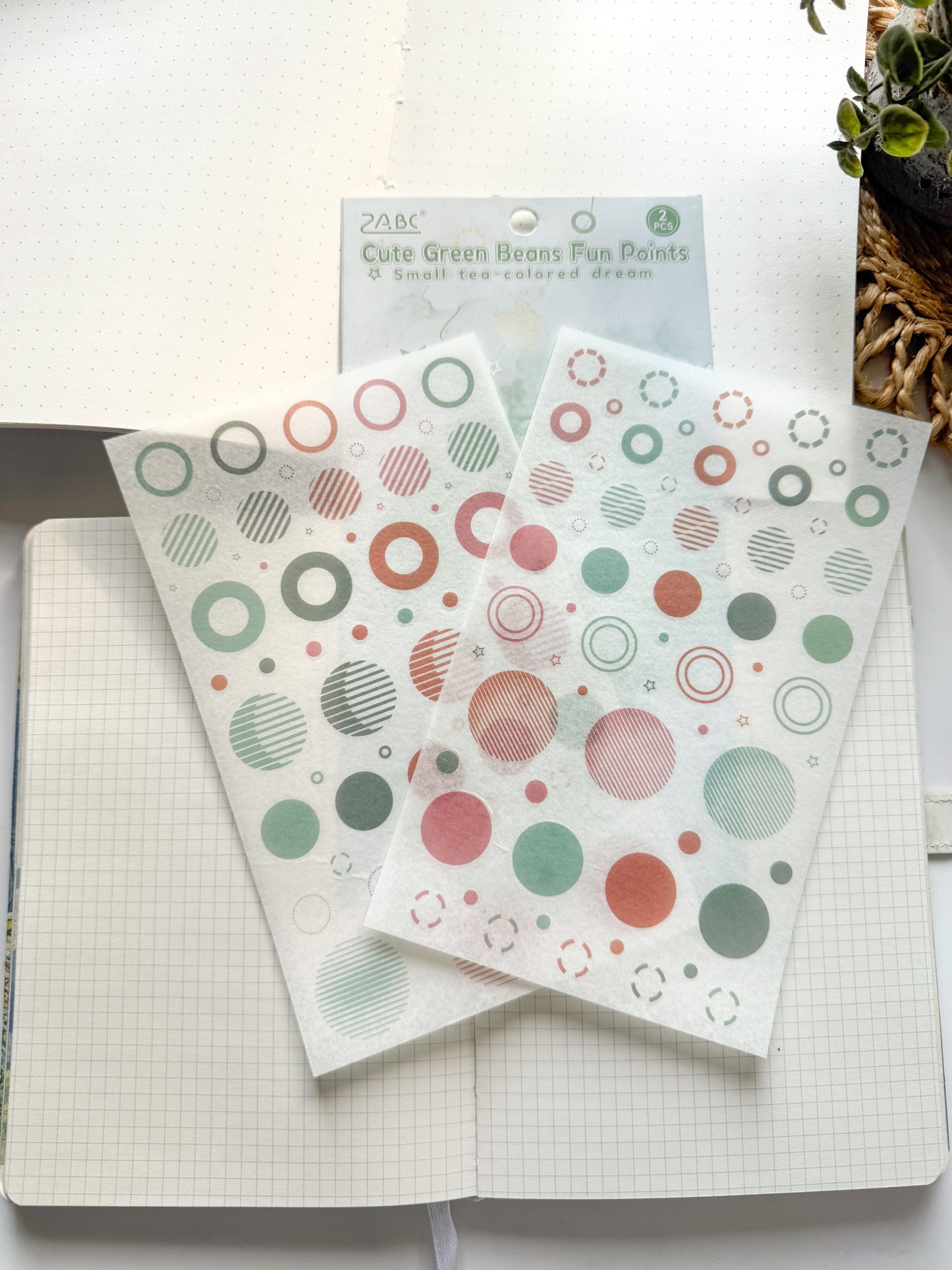 MDYQ603 - Translucent Round Dot stickers | 2 Sheets