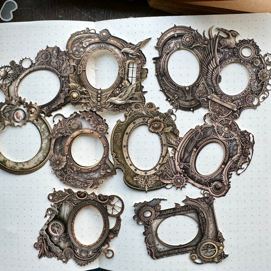 Mg022-0614 The Mechanical Age Frame Deco Sticker 10Pc