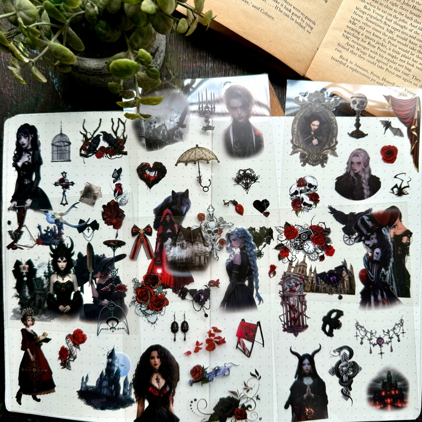 Atltb - 404 PET  Journal Pet Sticker goth   - 6 sheets