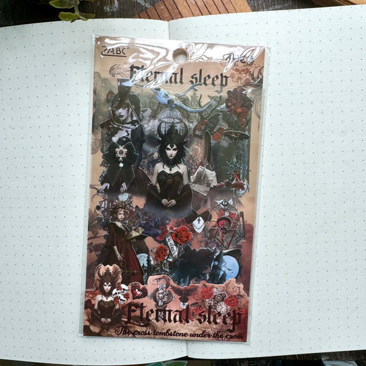 Atltb - 404 PET  Journal Pet Sticker goth   - 6 sheets