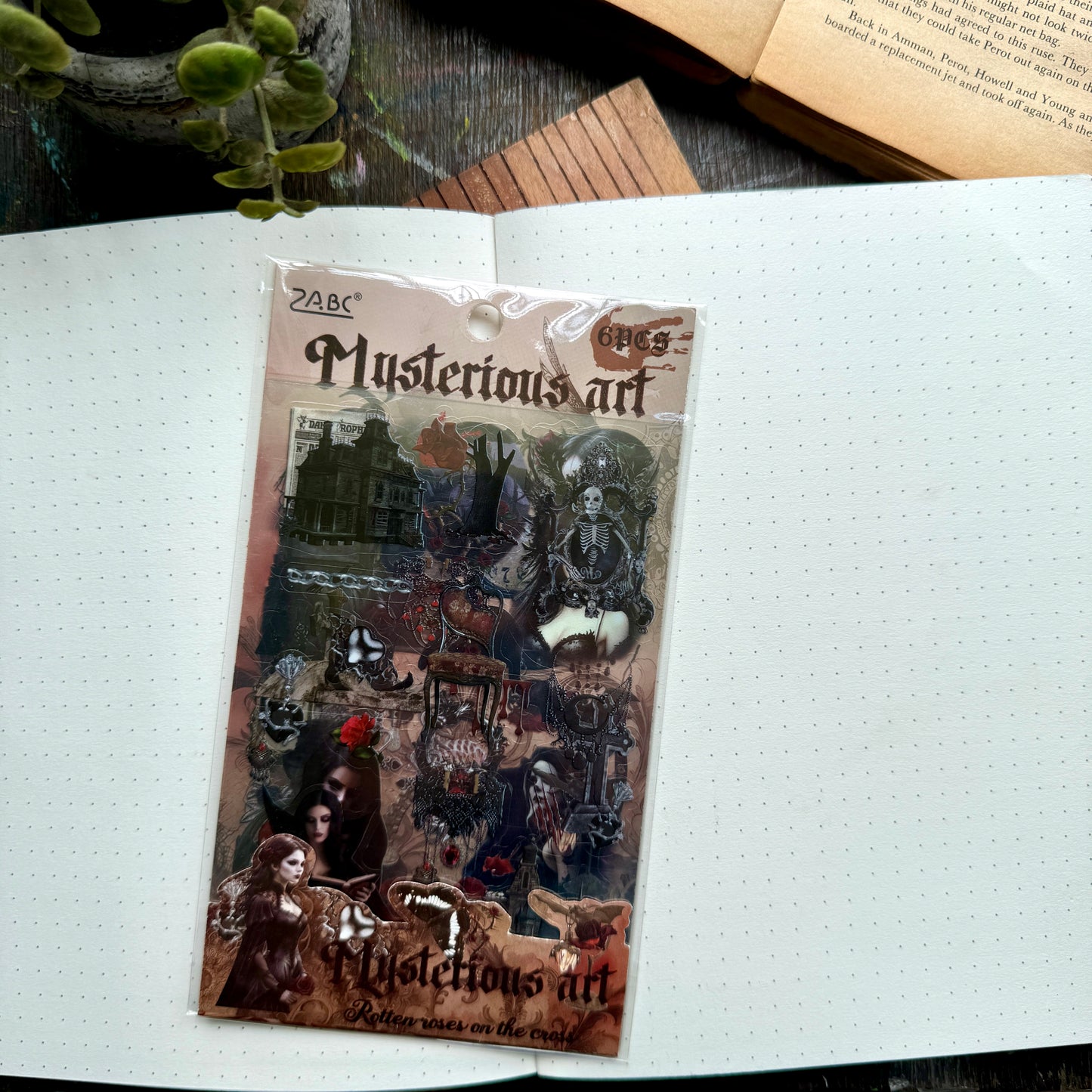 Atltb - 402 PET  Journal Pet Sticker goth   - 6 sheets