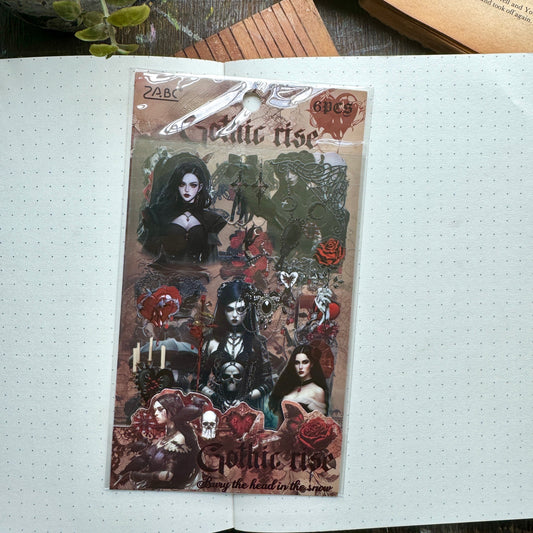 Atltb - 401 PET  Journal pet Sticker goth   - 6 sheets