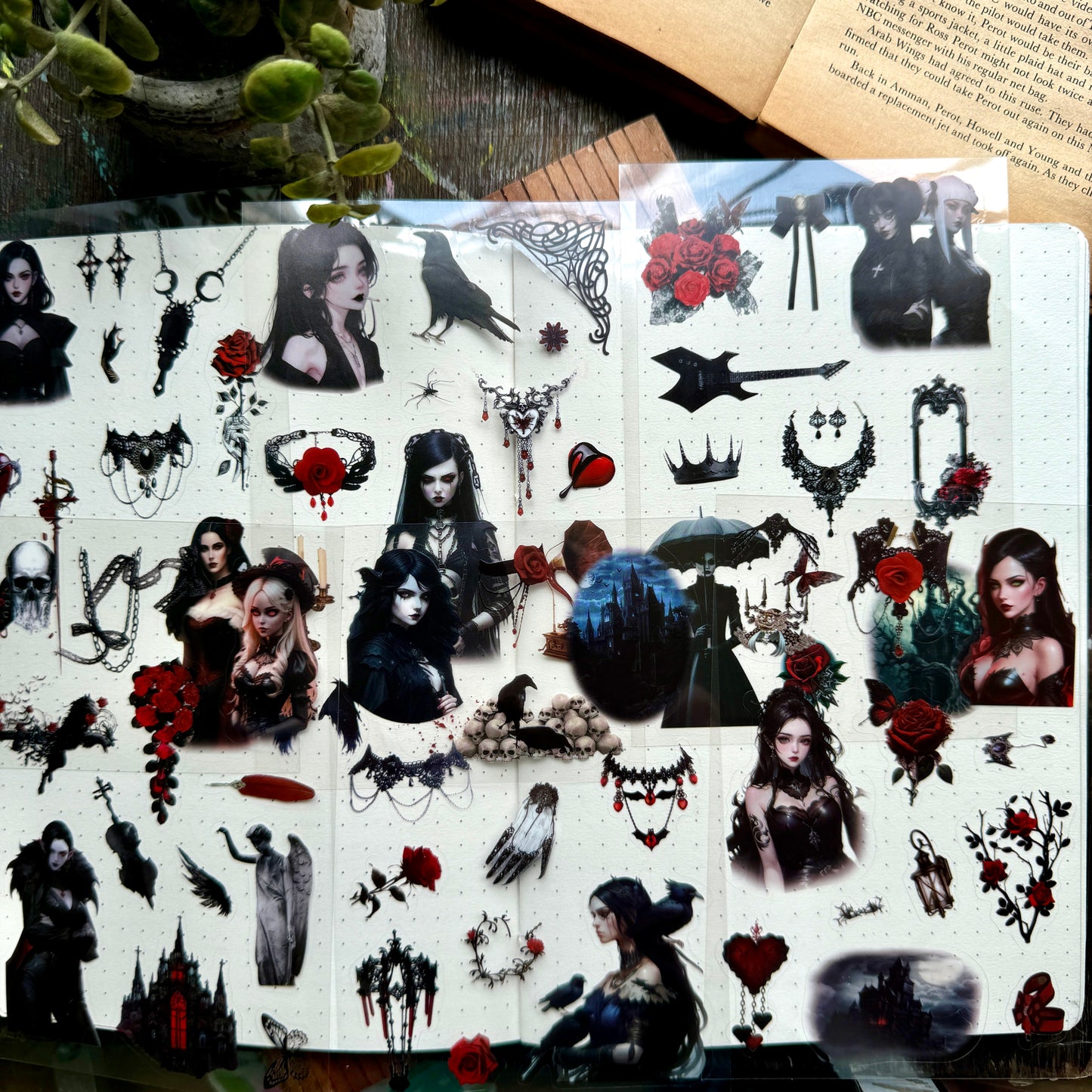 Atltb - 401 PET  Journal pet Sticker goth   - 6 sheets