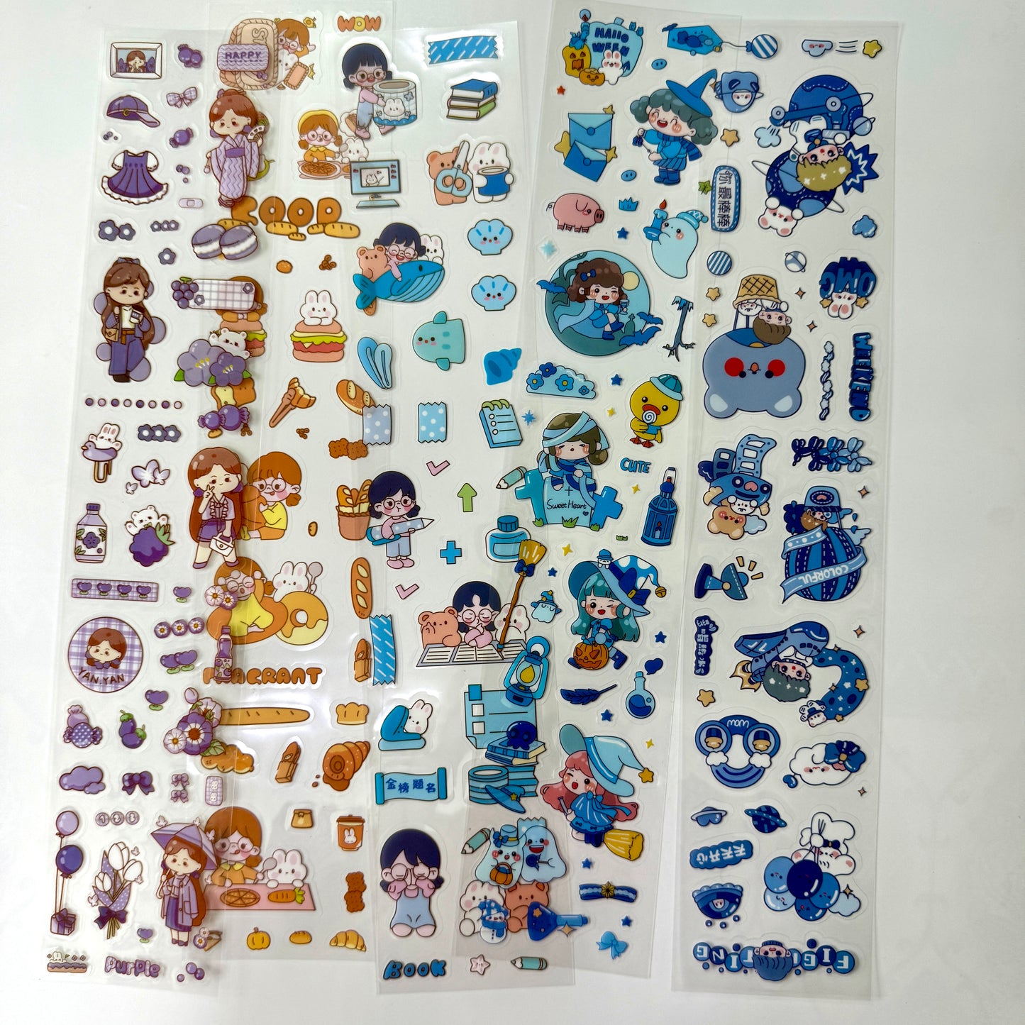 #10 Kawaii Long Sticker Set | Cute Stickers | 40*8cm | 20 Sheets