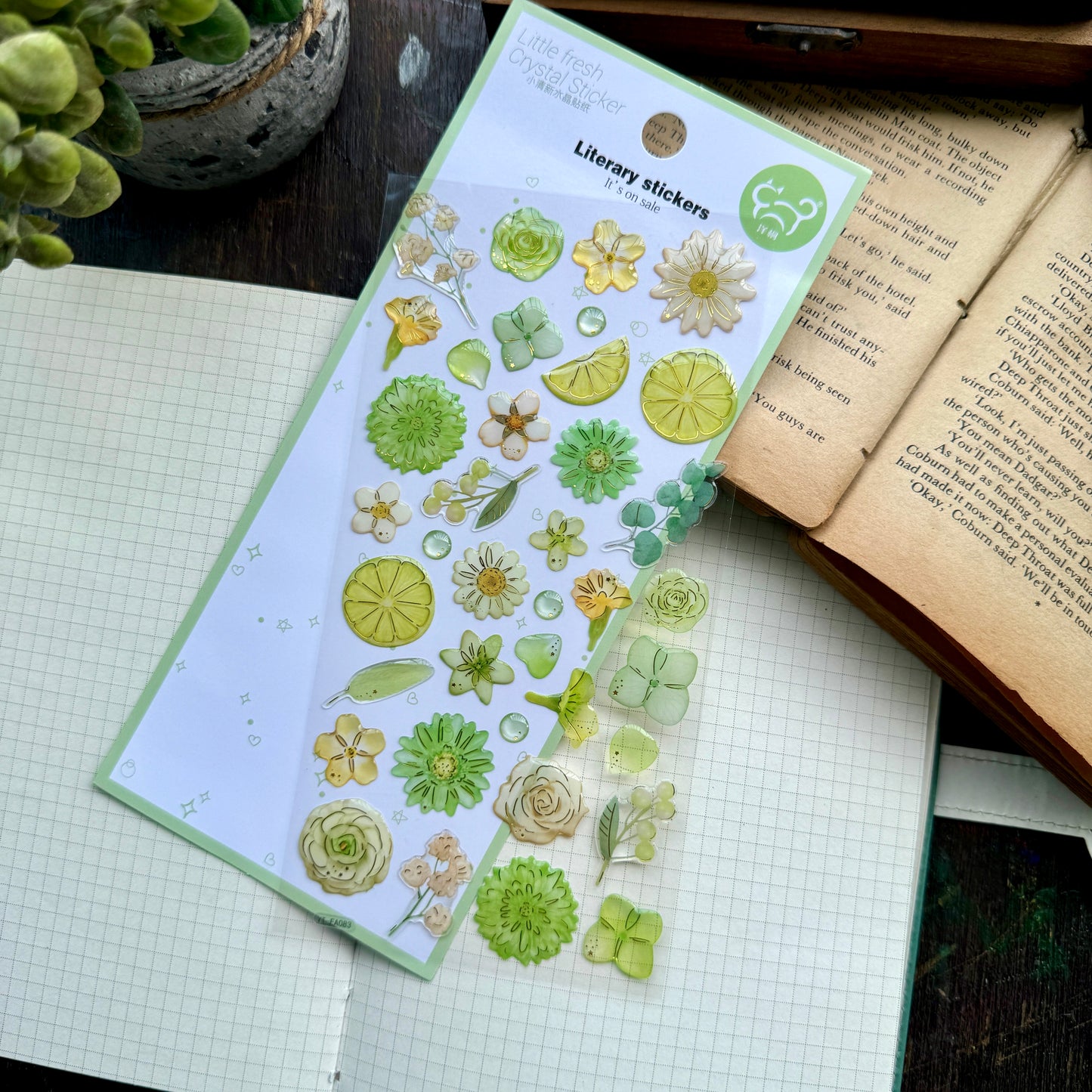 YTEA83|G-10| Little Fresh Crystal Sticker 3d foiled | 1 sheet | Lunar