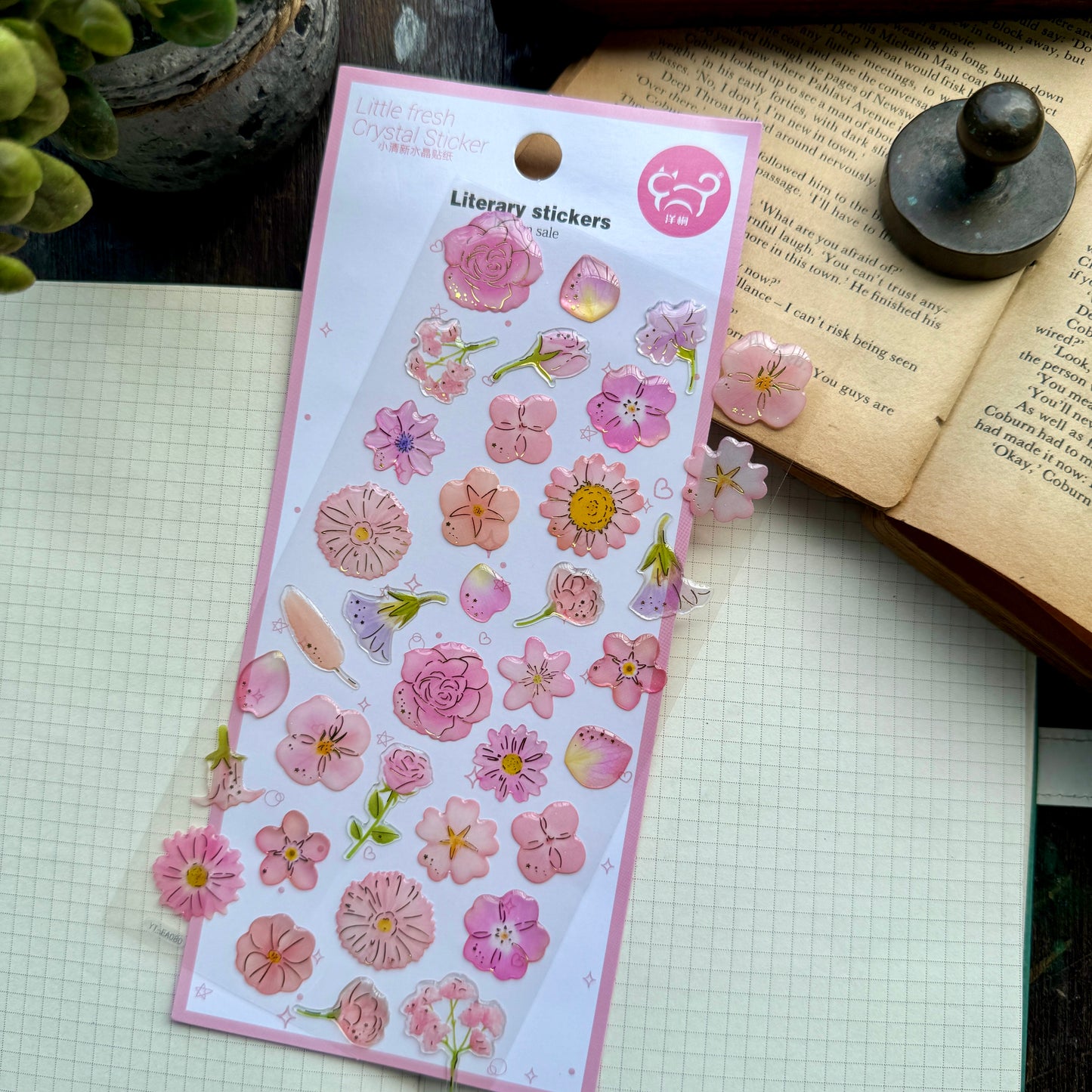 YTEA80|G-10| Little Fresh Crystal Sticker 3d foiled | 1 sheet | Lunar