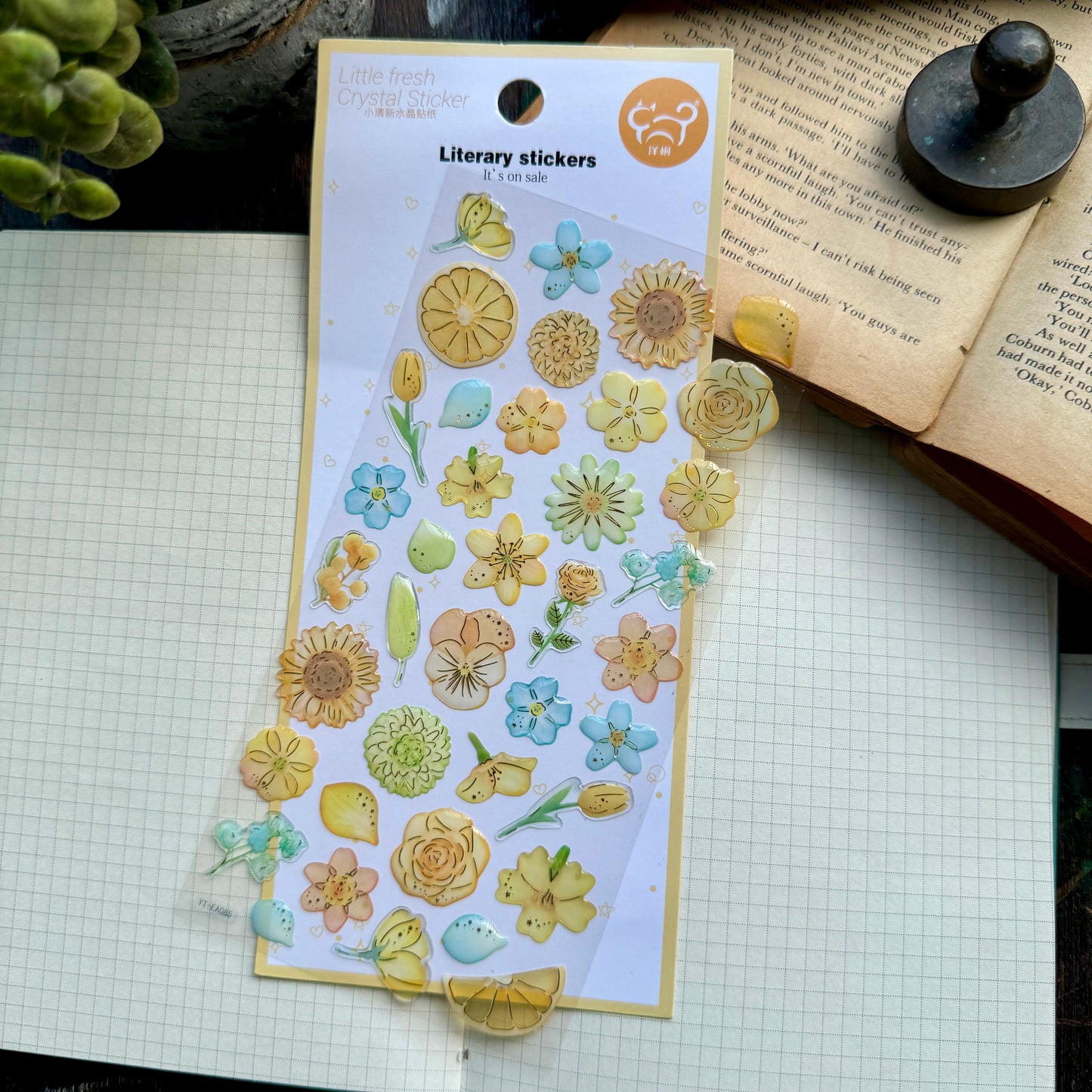 YTEA85|G-10| Little Fresh Crystal Sticker 3d foiled | 1 sheet | Lunar