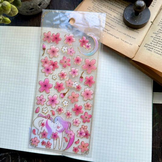 YTHK174 Little Fairy Tale  3d foiled Pink Stickers | 1 sheet