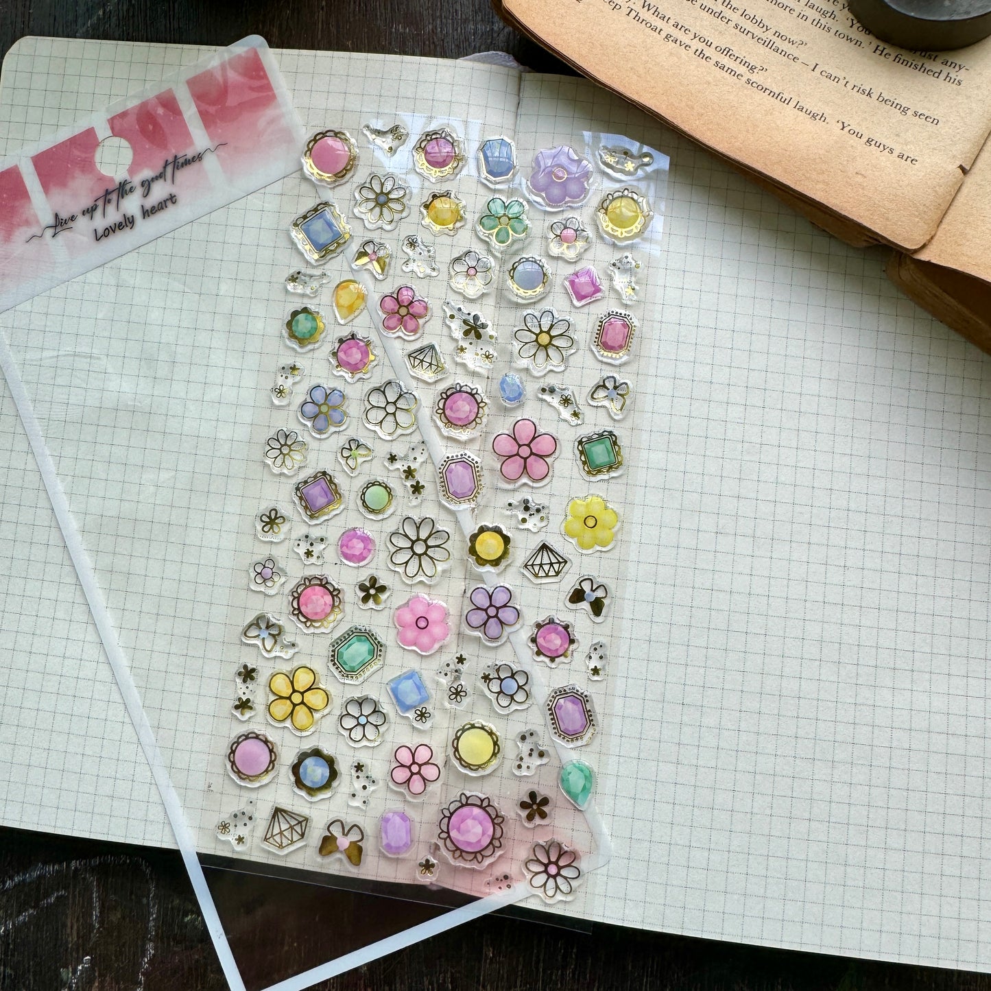 YTAS102 |G-11|Lovely Heart 3d Foiled Sticker  | 1 sheet