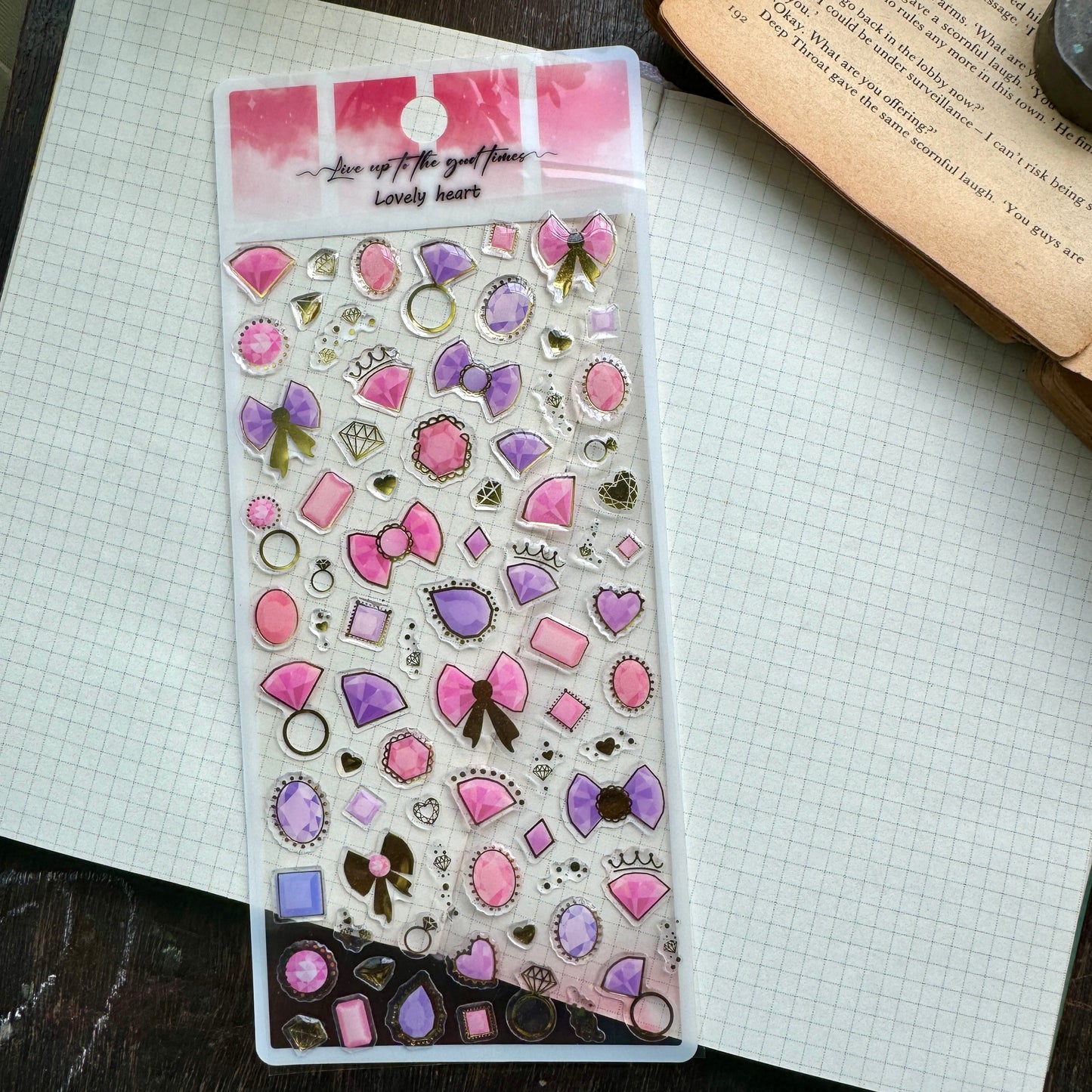 YTAS100 Lovely Heart 3d Foiled Sticker  | 1 sheet