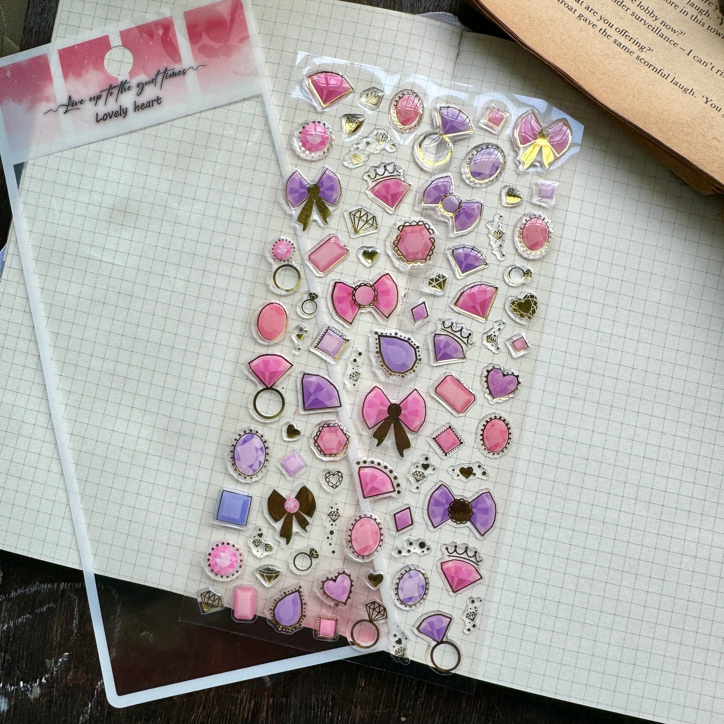 YTAS100 Lovely Heart 3d Foiled Sticker  | 1 sheet