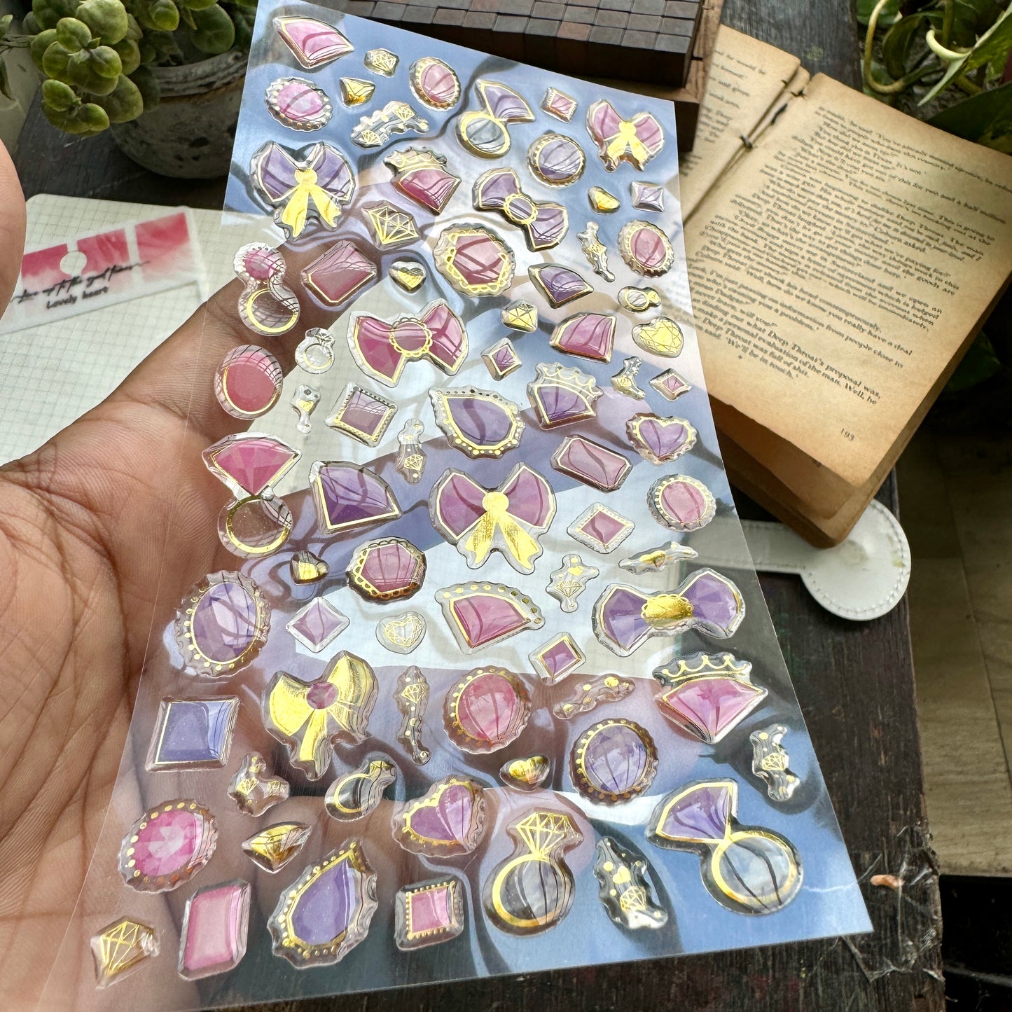 YTAS100 Lovely Heart 3d Foiled Sticker  | 1 sheet