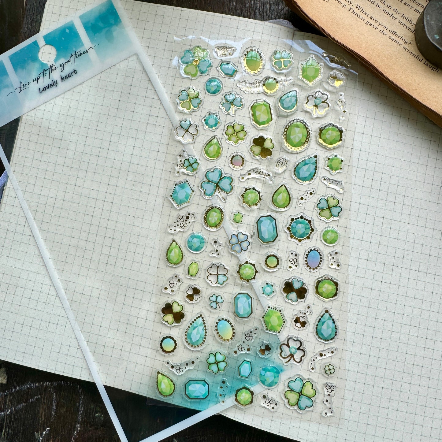 YTAS107 |G-11|Lovely Heart 3d Foiled Sticker  | 1 sheet