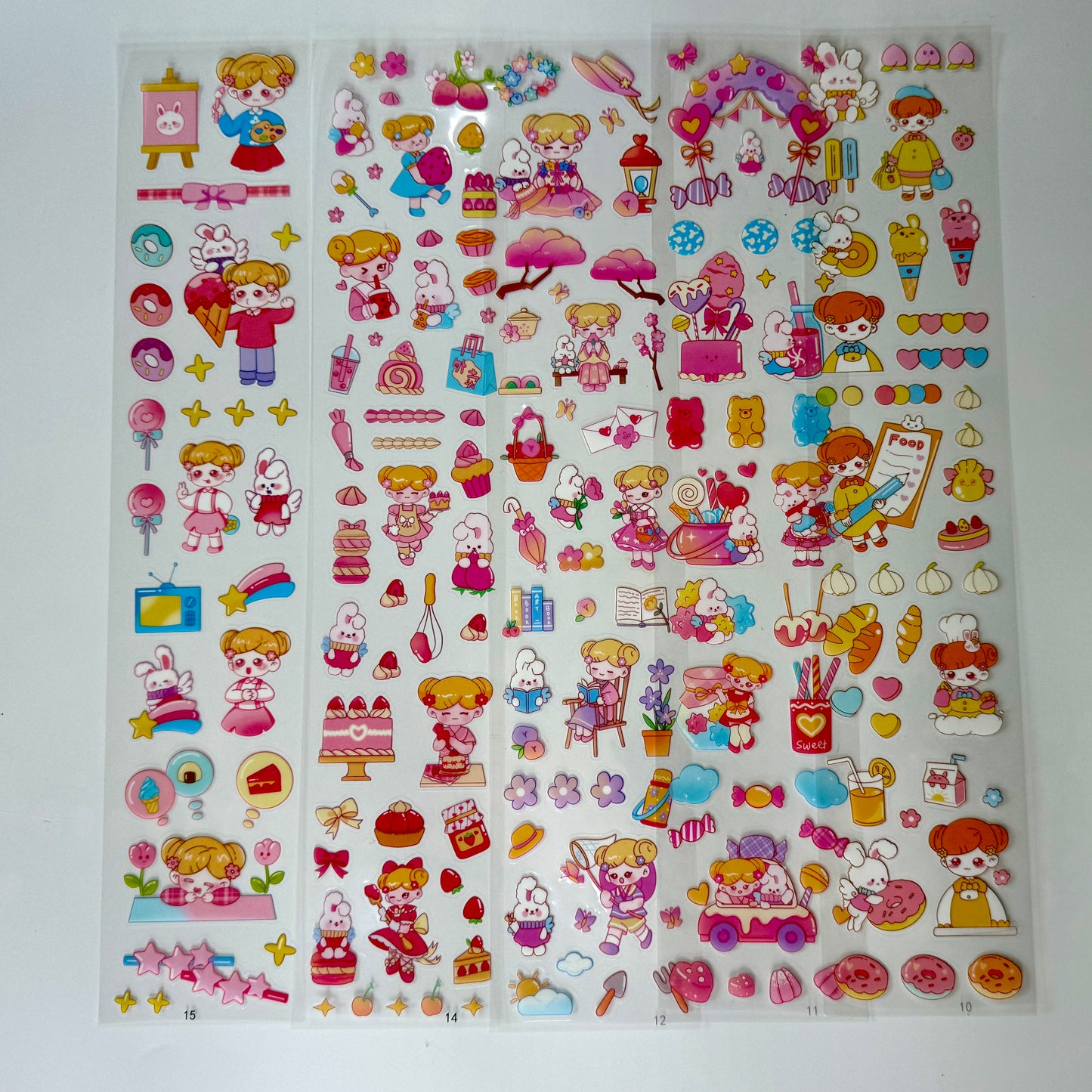 #12|G-1| Kawaii Long Sticker Set | Cute Stickers | 40*8cm | 20 Sheets