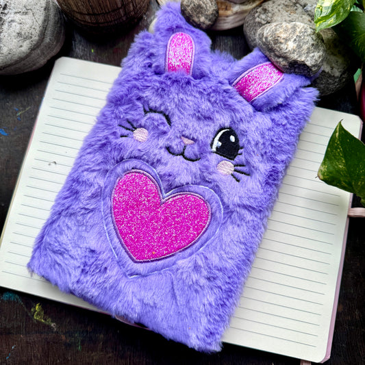 A5  Furry Bunny Purple Notebook | F2501