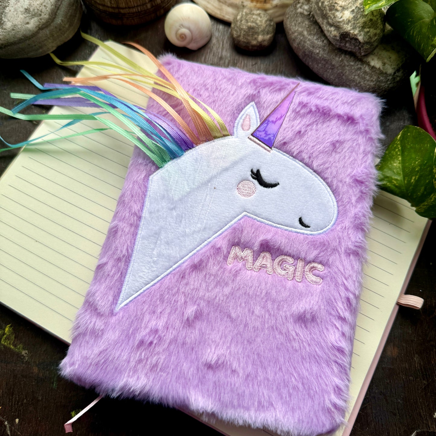 A5  Furry Unicorn Purple Notebook | F2504