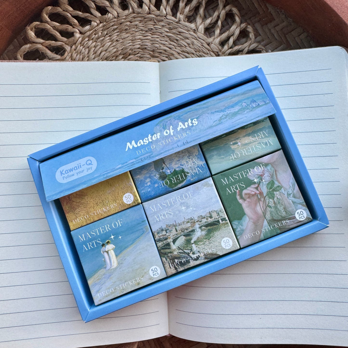 KQ1031MOA|R-D| Paper Sticker Box (6 boxes inside ) TOTAL 300 Stickers