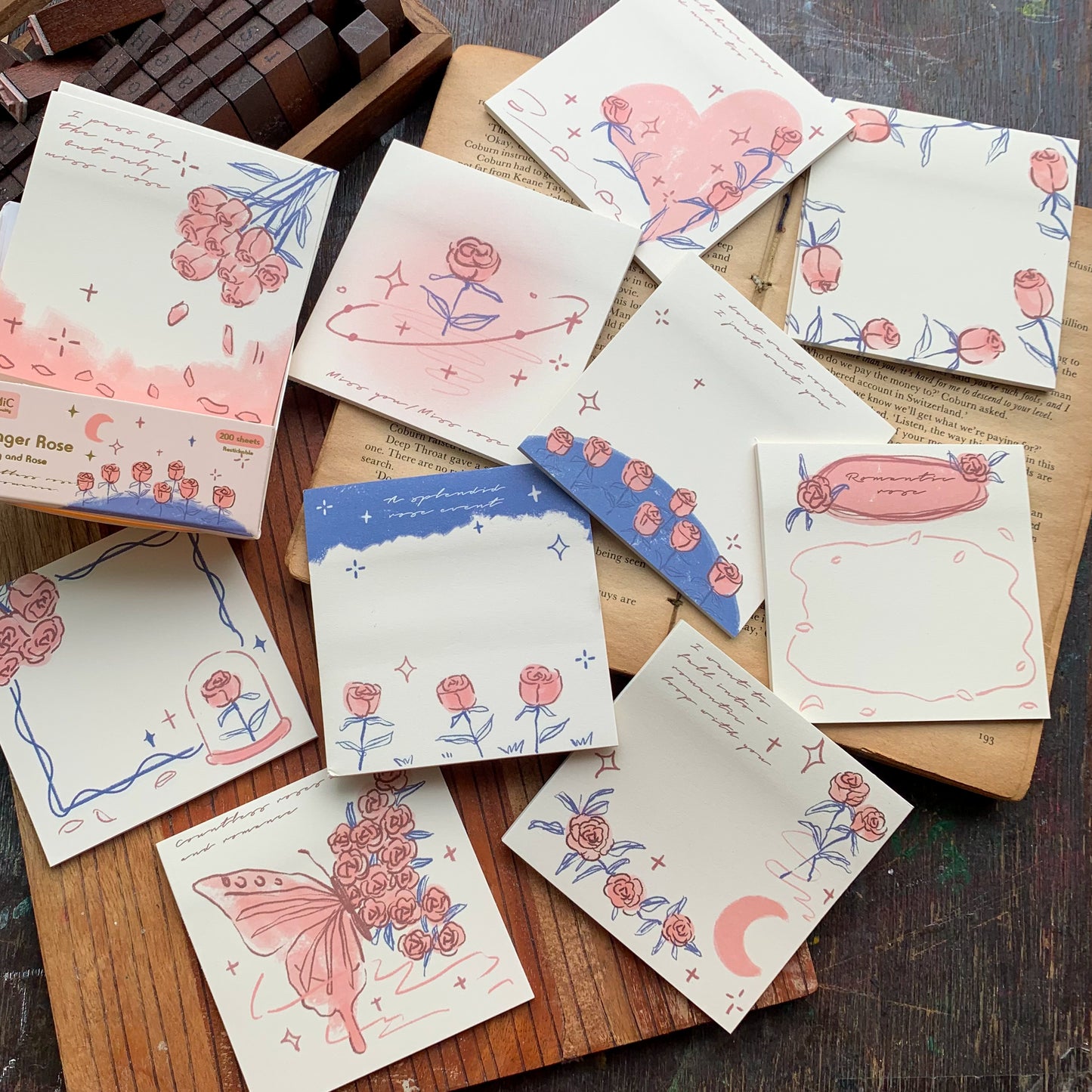 SN1487 Fmr Sticky Note Pad Memo Pad 10 Designs  | 80x 80 mm 200 sheet