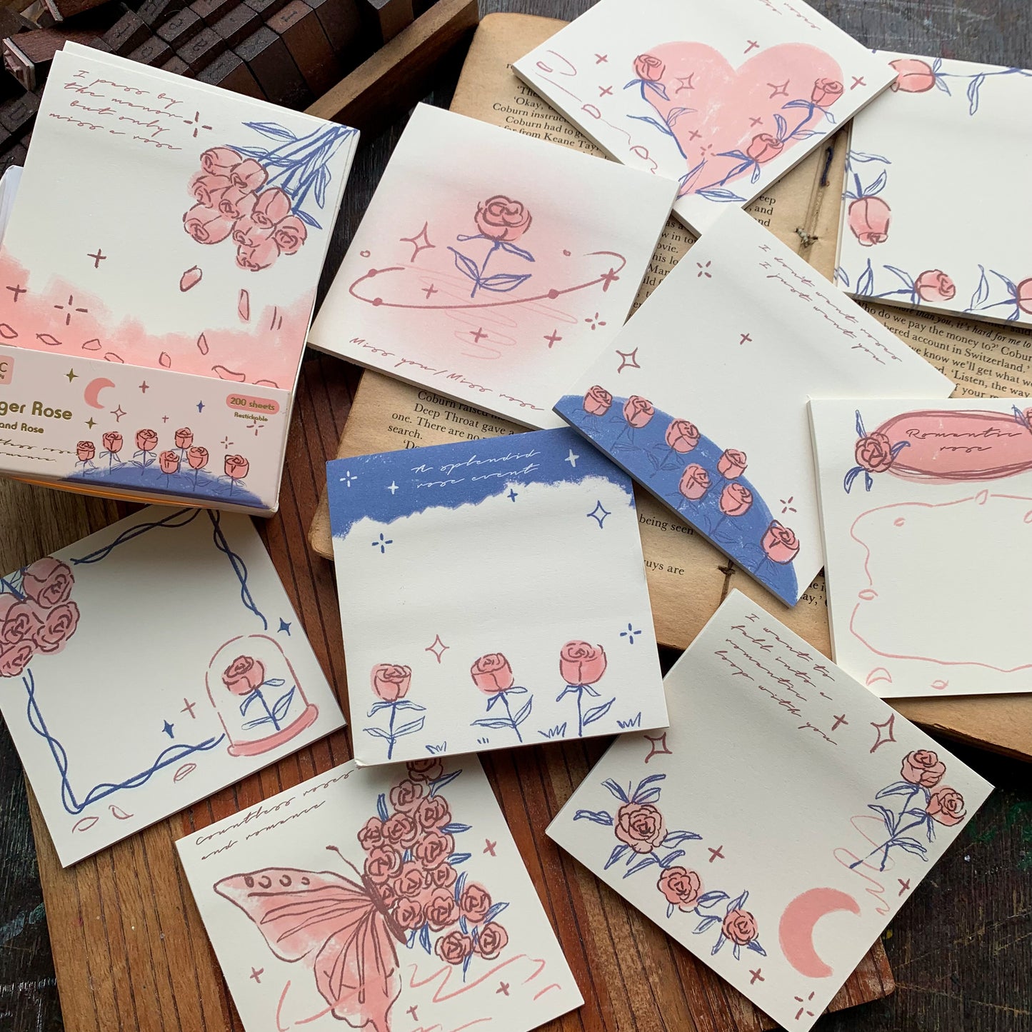 SN1487 Fmr Sticky Note Pad Memo Pad 10 Designs  | 80x 80 mm 200 sheet