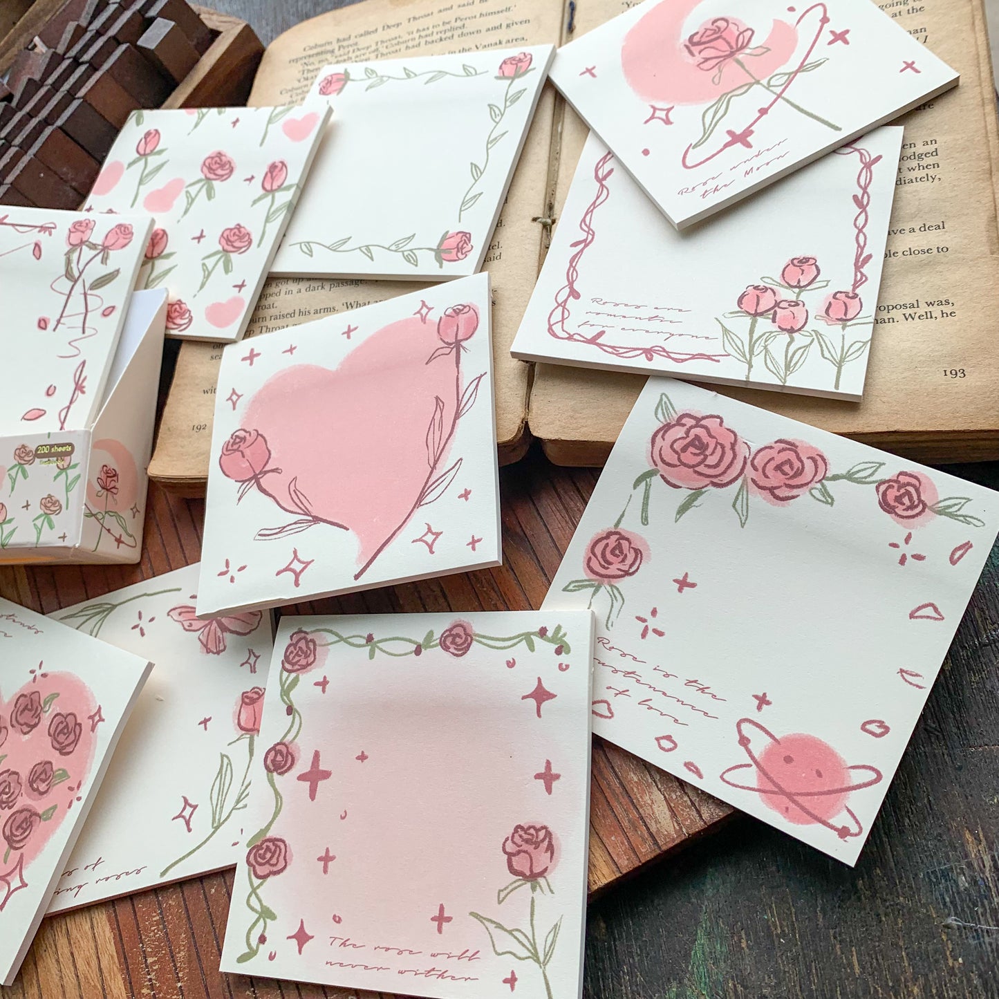 SN1488 Fmr Sticky Note Pad Memo Pad 10 Designs  | 80x 80 mm 200 sheet