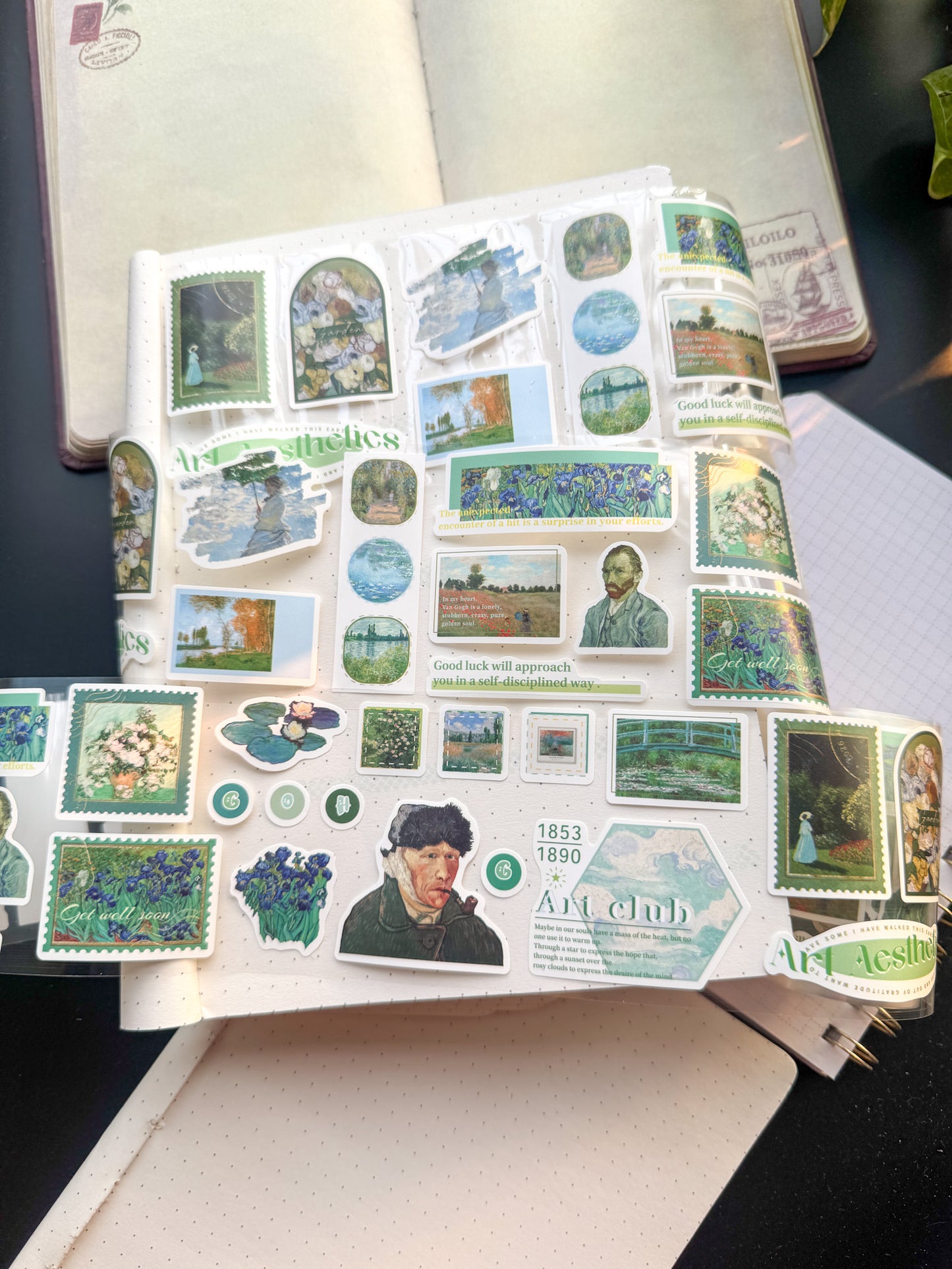 XmJD3110B Art Sticker Tape | 7.2cm*1.9m Van Gogh Blue Green