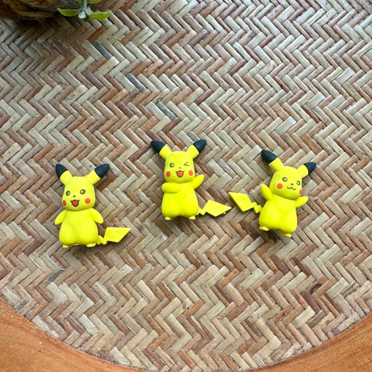 Fancy Erasers Pokemon/pikachu  set of 3