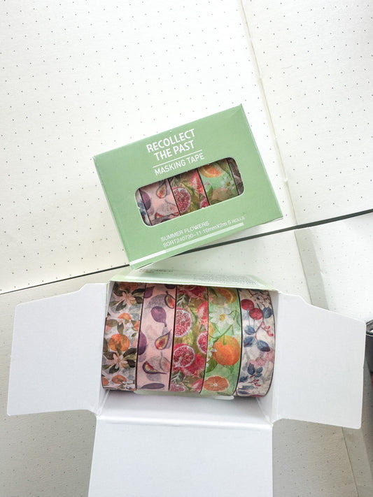 Sdrt240730-11 Summer Flower Series Washi Tape Set Paper Tape| 1cm* 2m  set of 5
