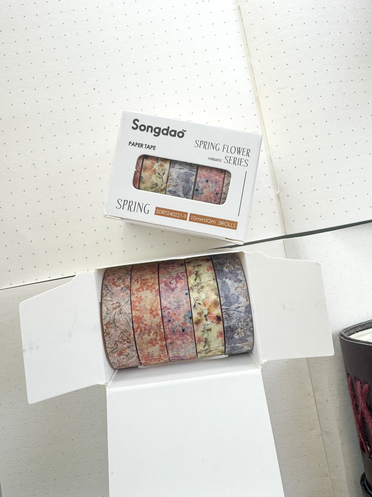 Sdrt240221-9 Spring Flower Series Washi Tape Set Paper Tape| 1cm* 2m  set of 5