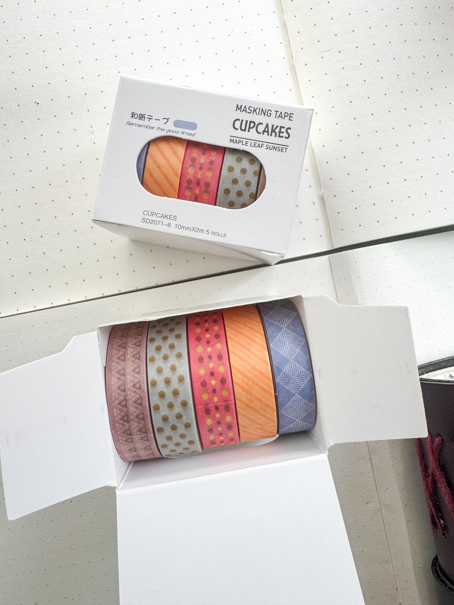 Sd2071-6 Red Bean Paste Series Washi Tape Set Paper Tape| 1cm* 2m  set of 5