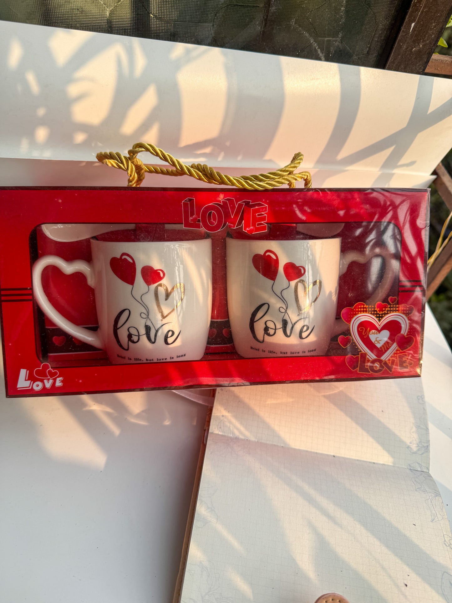 Coffee Mug Set A  Love For Couple  Set  of Two With 2 Spoons