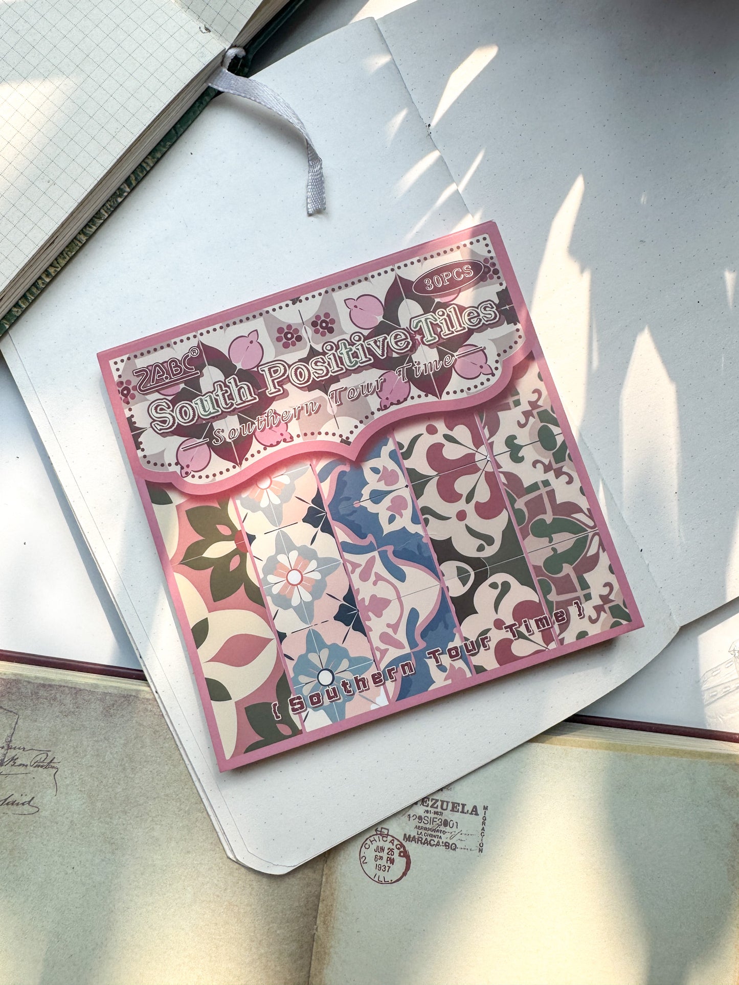 NXSG-606|G-4| South Positive Tiles | Journal Paper| Floral Vintage Paper| Green Theme|120*120mm 30 Pcs