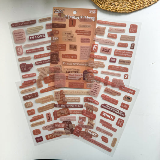 Xyjt603|G-10| Phase Sticker | Transparent Sticker  | Set of 6 Sticker Sheet | Pre Cut Stickers | Kiss Cut Stickers