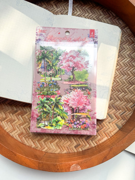 Sjsj402 Tree And Shadows Transparent Sticker Sheet |6 sheet set
