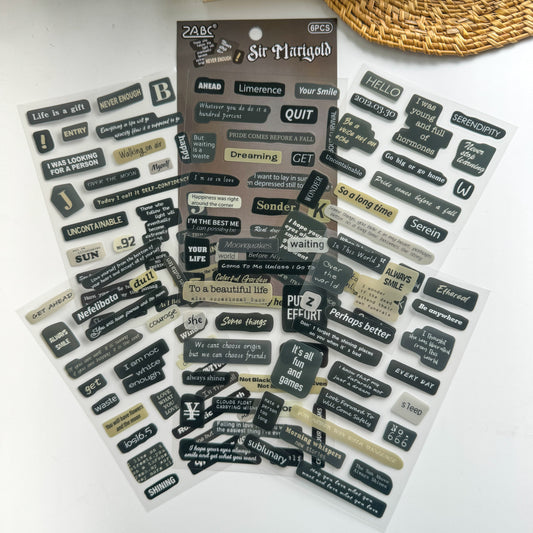 Xyjt604|G-10| Phase Sticker | Transparent Sticker  | Set of 6 Sticker Sheet | Pre Cut Stickers | Kiss Cut Stickers