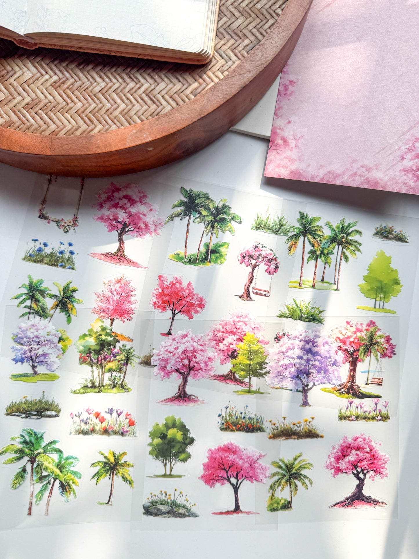 Sjsj402 Tree And Shadows Transparent Sticker Sheet |6 sheet set