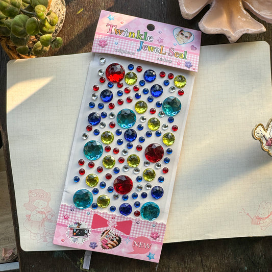 Cxmb #7 Nov 3D  Circle Journal Stone Sticker multicolor - Stone Sticker - 1 sheet big | Pre-cut