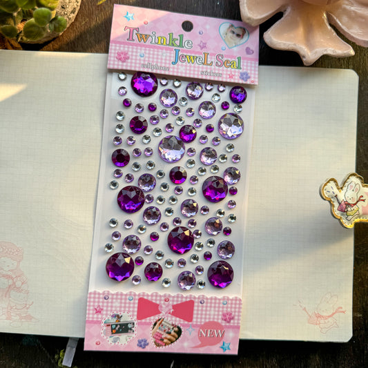 Cxmb #6 Nov 3D  Circle Journal Stone Sticker Purple - Stone Sticker - 1 sheet big | Pre-cut