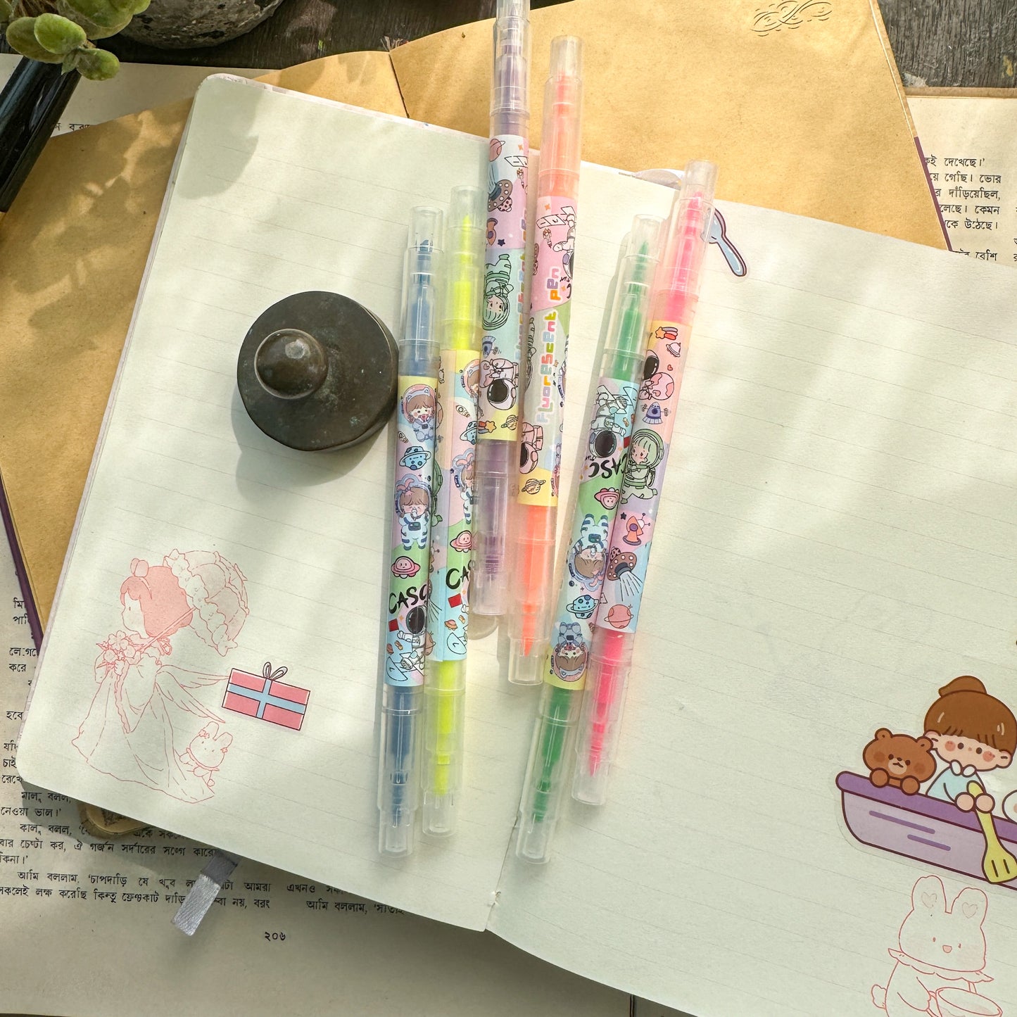 QBT 2778 Line Water colour Highlighter Duel Nib | Rendom 1Pcs |